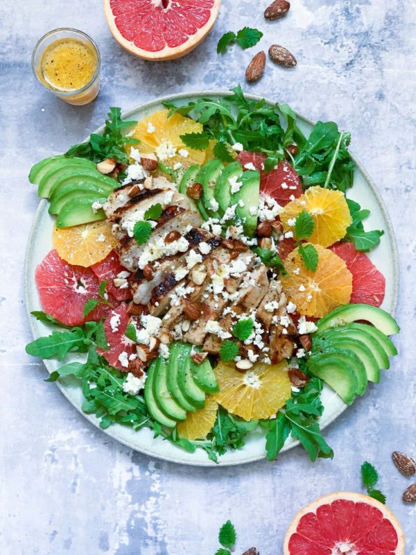 Frijsenborg citrussalat med kylling og feta